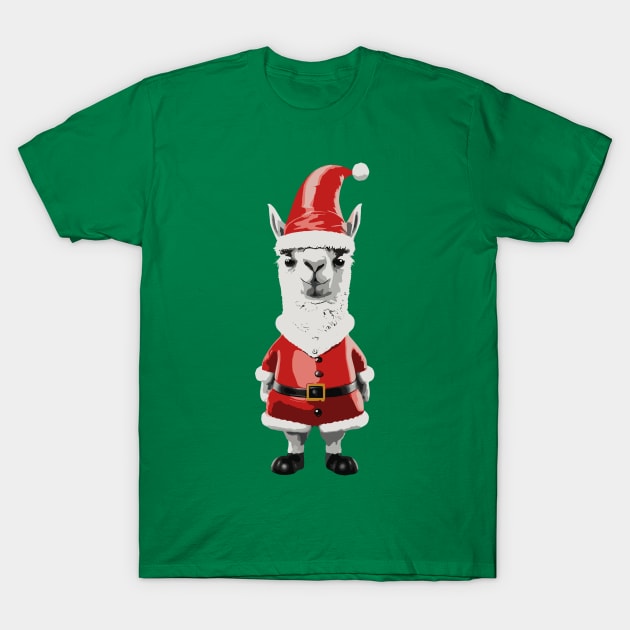 Christmas Funny Llama T-Shirt by Megadorim